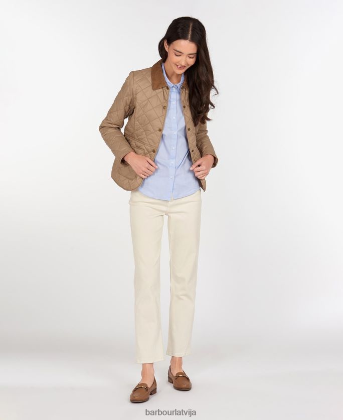 Barbour sievietes deveron stepēta jaka P8J88A1403 apģērbs zila migla/navy