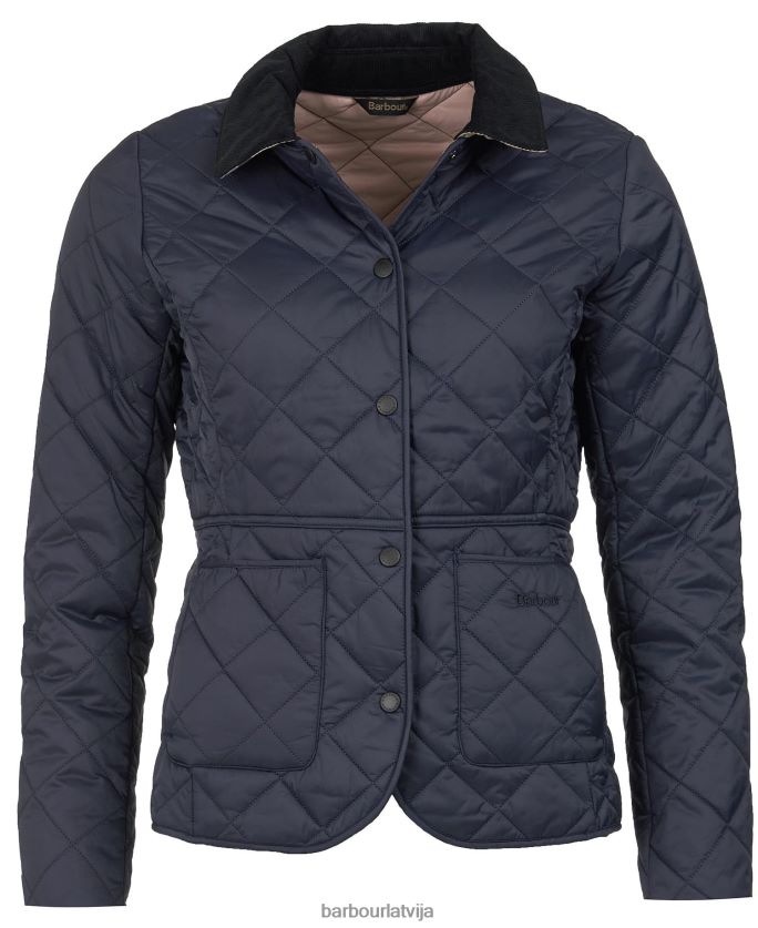 Barbour sievietes deveron stepēta jaka P8J88A1413 apģērbs melna/olīvu