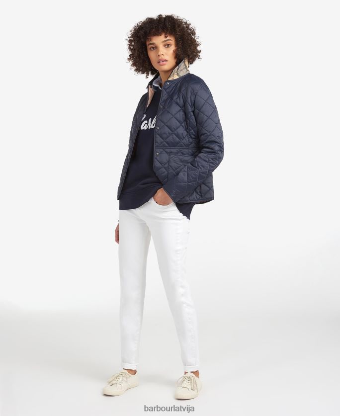 Barbour sievietes deveron stepēta jaka P8J88A1413 apģērbs melna/olīvu
