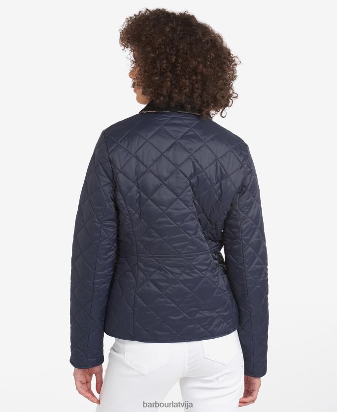 Barbour sievietes deveron stepēta jaka P8J88A1413 apģērbs melna/olīvu