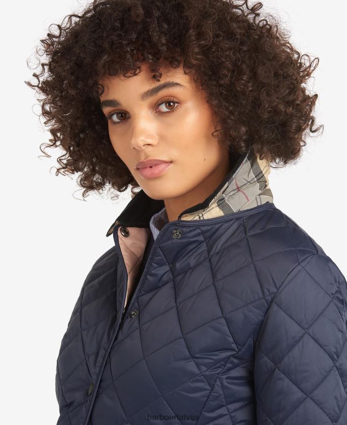 Barbour sievietes deveron stepēta jaka P8J88A1413 apģērbs melna/olīvu