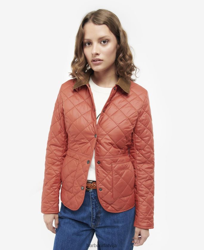 Barbour sievietes deveron stepēta jaka P8J88A1444 apģērbs tumši/bāli rozā