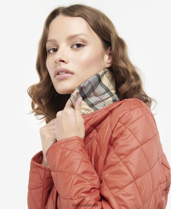 Barbour sievietes deveron stepēta jaka P8J88A1444 apģērbs tumši/bāli rozā
