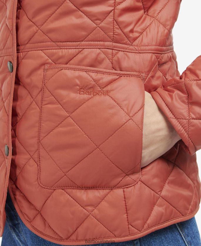 Barbour sievietes deveron stepēta jaka P8J88A1444 apģērbs tumši/bāli rozā