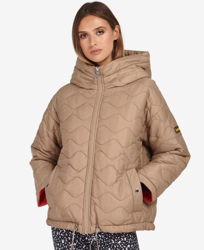 Barbour sievietes fenway apgriežama stepēta jaka P8J88A1458 apģērbs portobello/cayenne/bellini