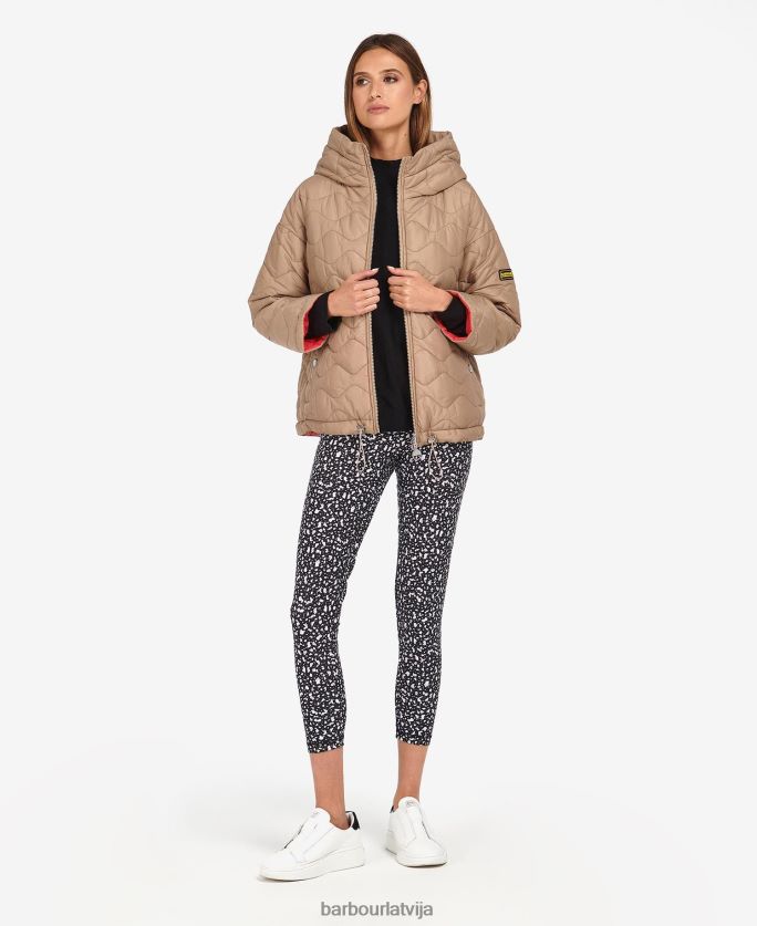 Barbour sievietes fenway apgriežama stepēta jaka P8J88A1458 apģērbs portobello/cayenne/bellini