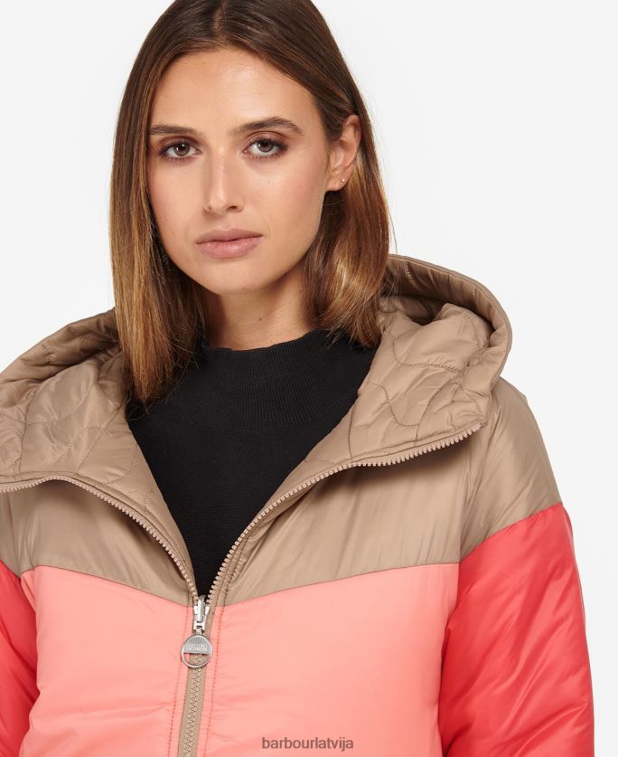Barbour sievietes fenway apgriežama stepēta jaka P8J88A1458 apģērbs portobello/cayenne/bellini