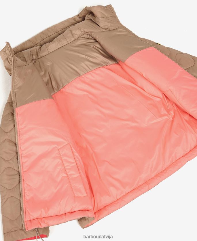 Barbour sievietes fenway apgriežama stepēta jaka P8J88A1458 apģērbs portobello/cayenne/bellini