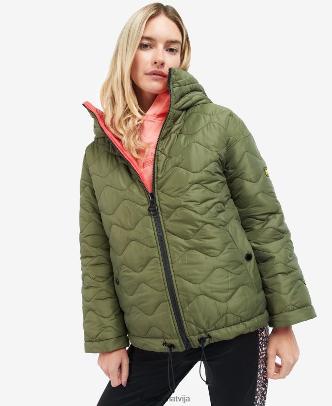 Barbour sievietes fenway apgriežama stepēta jaka P8J88A1469 apģērbs portobello/cayenne/bellini