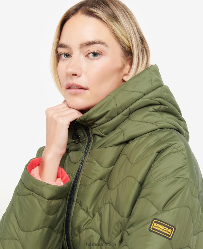 Barbour sievietes fenway apgriežama stepēta jaka P8J88A1469 apģērbs portobello/cayenne/bellini