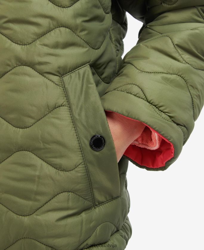 Barbour sievietes fenway apgriežama stepēta jaka P8J88A1469 apģērbs portobello/cayenne/bellini