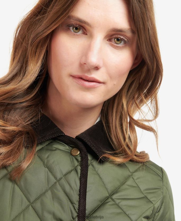 Barbour sievietes gara kavalērijas stepēta jaka P8J88A1475 apģērbs melns/sens