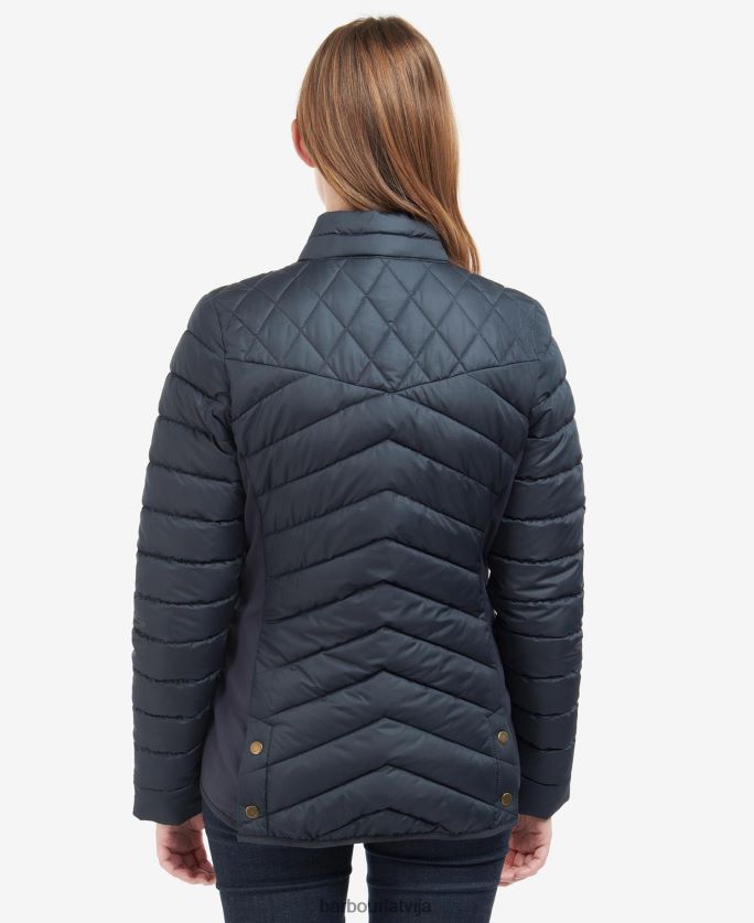 Barbour sievietes izstiepta kavalērija stepēta jaka P8J88A1424 apģērbs olīvu/olīvu merģelis