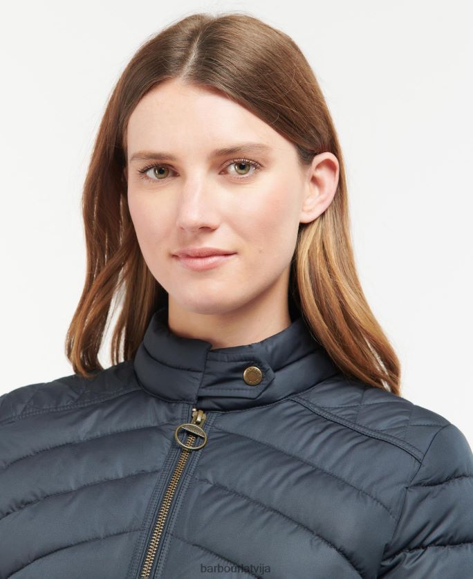 Barbour sievietes izstiepta kavalērija stepēta jaka P8J88A1424 apģērbs olīvu/olīvu merģelis
