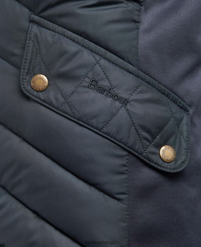 Barbour sievietes izstiepta kavalērija stepēta jaka P8J88A1424 apģērbs olīvu/olīvu merģelis