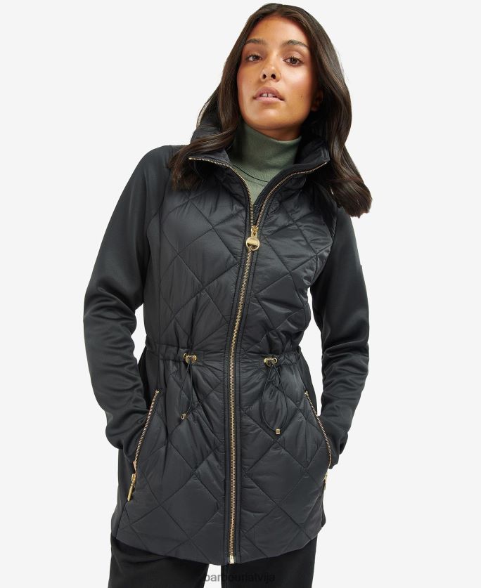 Barbour sievietes jensons stepēta jaka P8J88A1489 apģērbs pusnakts zaļš