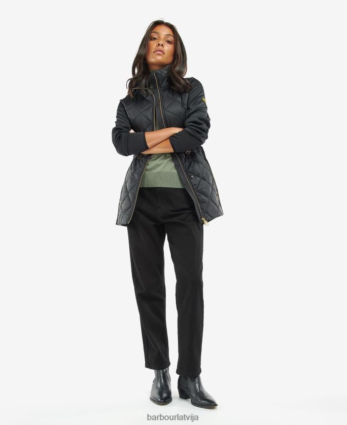 Barbour sievietes jensons stepēta jaka P8J88A1489 apģērbs pusnakts zaļš