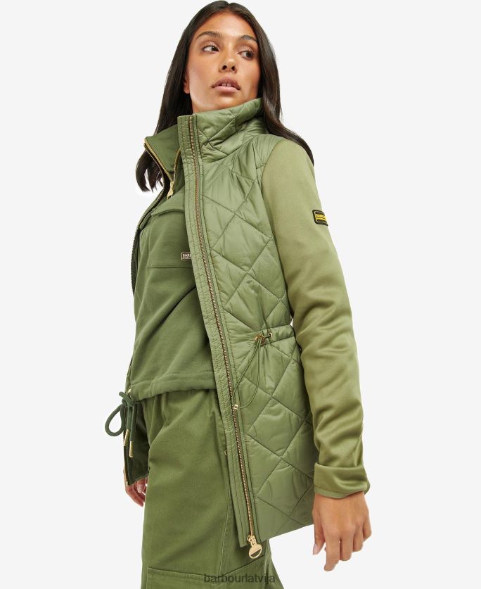 Barbour sievietes jensons stepēta jaka P8J88A1491 apģērbs pusnakts zaļš