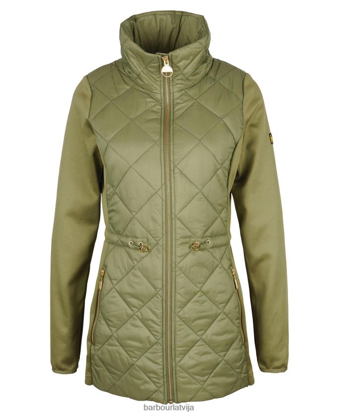 Barbour sievietes jensons stepēta jaka P8J88A1491 apģērbs pusnakts zaļš