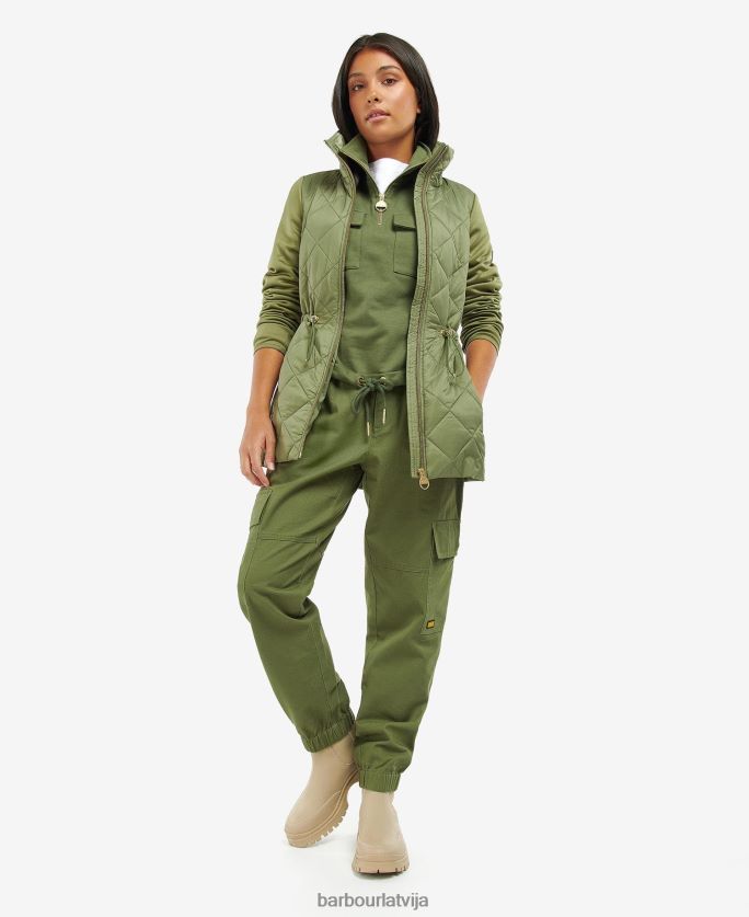Barbour sievietes jensons stepēta jaka P8J88A1491 apģērbs pusnakts zaļš