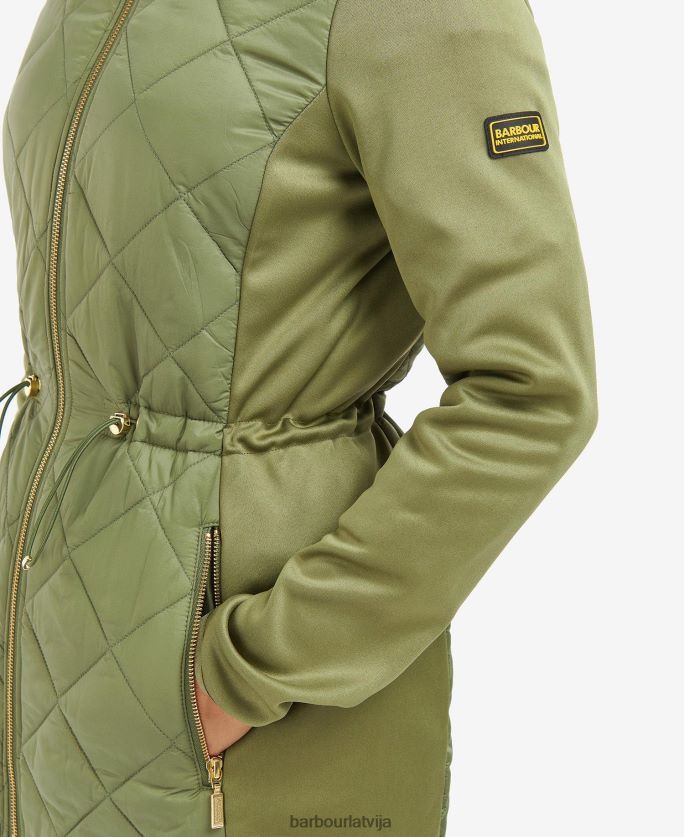 Barbour sievietes jensons stepēta jaka P8J88A1491 apģērbs pusnakts zaļš
