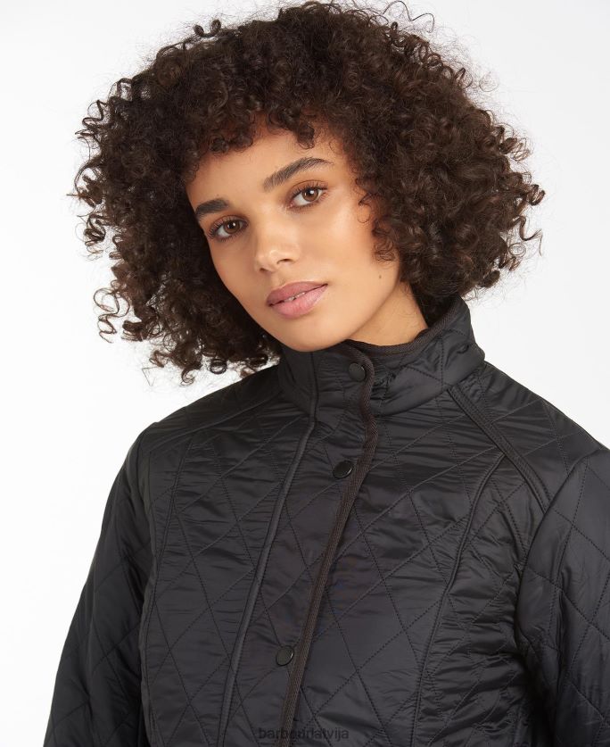 Barbour sievietes kavalērijas polarquilt jaka P8J88A1405 apģērbs melns