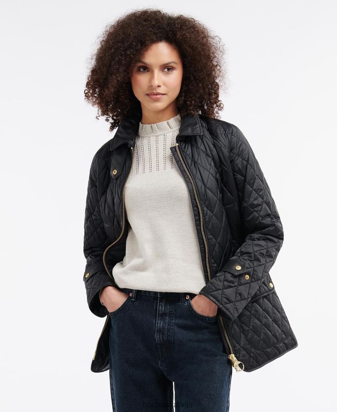 Barbour sievietes kelham stepēta jaka P8J88A1412 apģērbs melns/sens