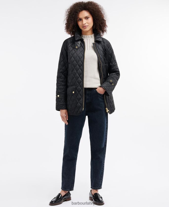 Barbour sievietes kelham stepēta jaka P8J88A1412 apģērbs melns/sens