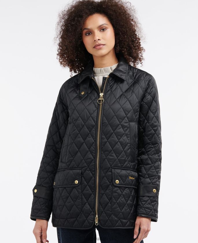 Barbour sievietes kelham stepēta jaka P8J88A1412 apģērbs melns/sens