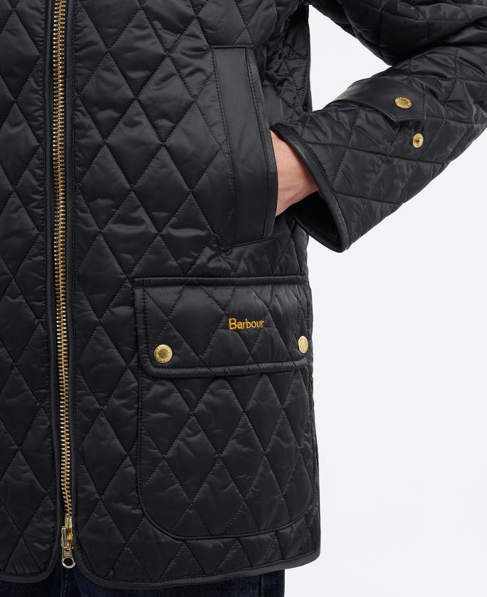 Barbour sievietes kelham stepēta jaka P8J88A1412 apģērbs melns/sens
