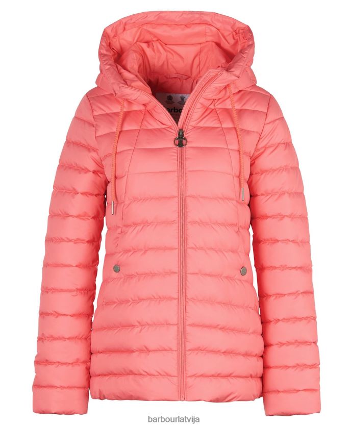 Barbour sievietes koralīna stepēta jaka P8J88A1427 apģērbs rozā perforators