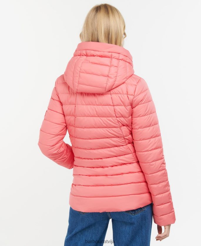 Barbour sievietes koralīna stepēta jaka P8J88A1427 apģērbs rozā perforators