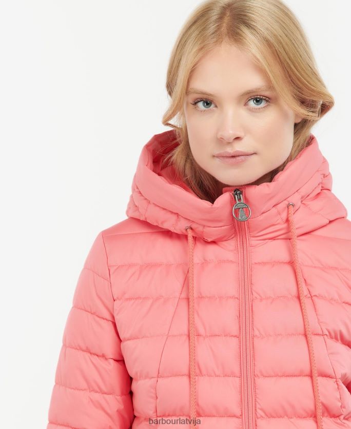 Barbour sievietes koralīna stepēta jaka P8J88A1427 apģērbs rozā perforators
