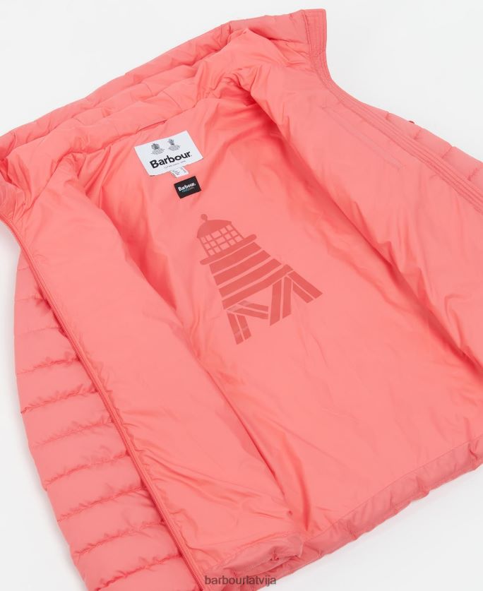Barbour sievietes koralīna stepēta jaka P8J88A1427 apģērbs rozā perforators