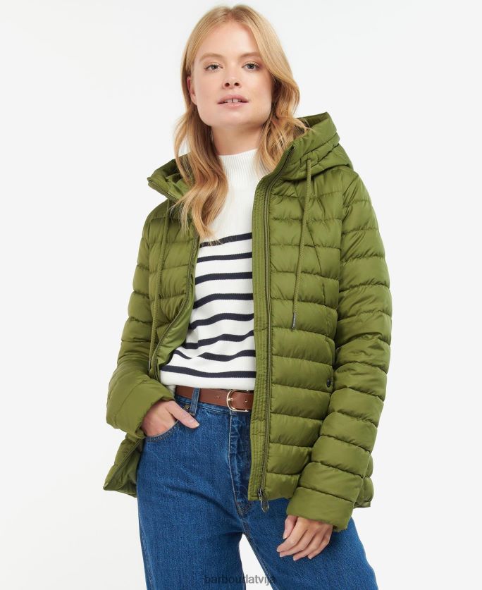 Barbour sievietes koralīna stepēta jaka P8J88A1467 apģērbs rozā perforators