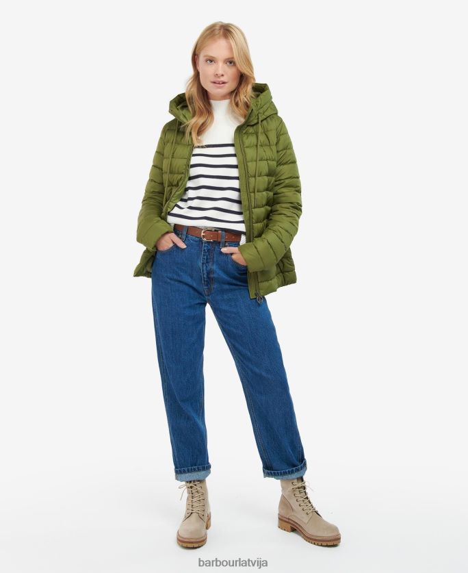Barbour sievietes koralīna stepēta jaka P8J88A1467 apģērbs rozā perforators