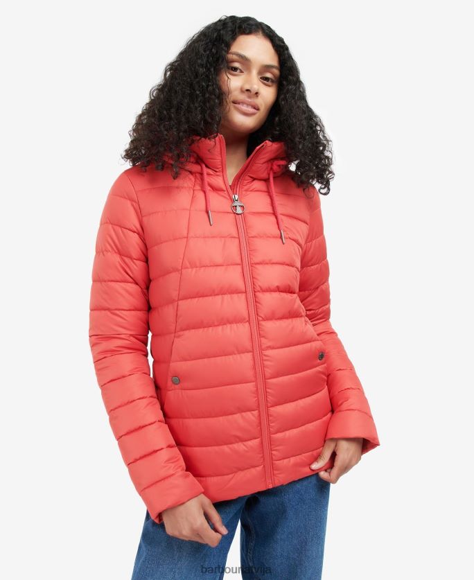 Barbour sievietes koralīna stepēta jaka P8J88A1472 apģērbs rozā perforators