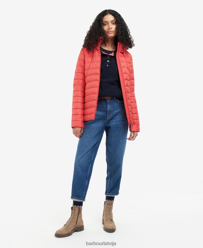 Barbour sievietes koralīna stepēta jaka P8J88A1472 apģērbs rozā perforators