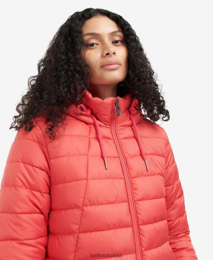 Barbour sievietes koralīna stepēta jaka P8J88A1472 apģērbs rozā perforators