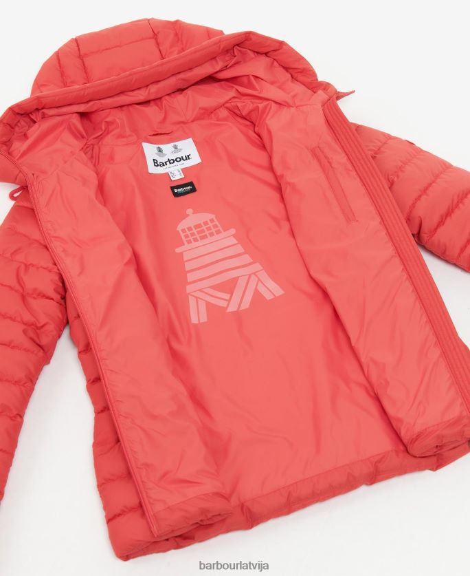 Barbour sievietes koralīna stepēta jaka P8J88A1472 apģērbs rozā perforators