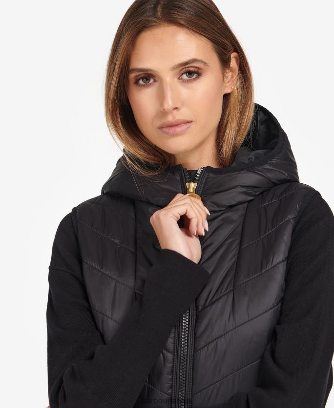Barbour sievietes lando stepēta žakete P8J88A1477 apģērbs klasisks melns