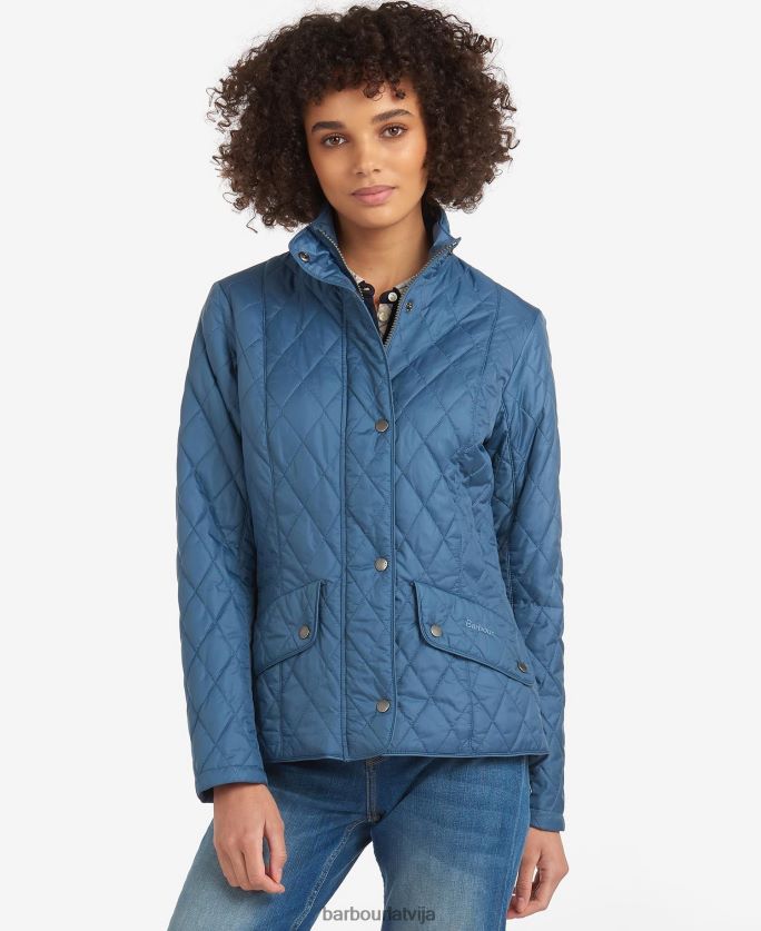 Barbour sievietes muša svara kavalērijas stepēta jaka P8J88A1402 apģērbs melns akmens