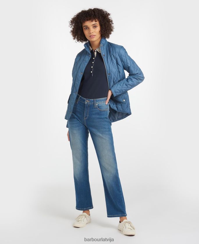 Barbour sievietes muša svara kavalērijas stepēta jaka P8J88A1402 apģērbs melns akmens