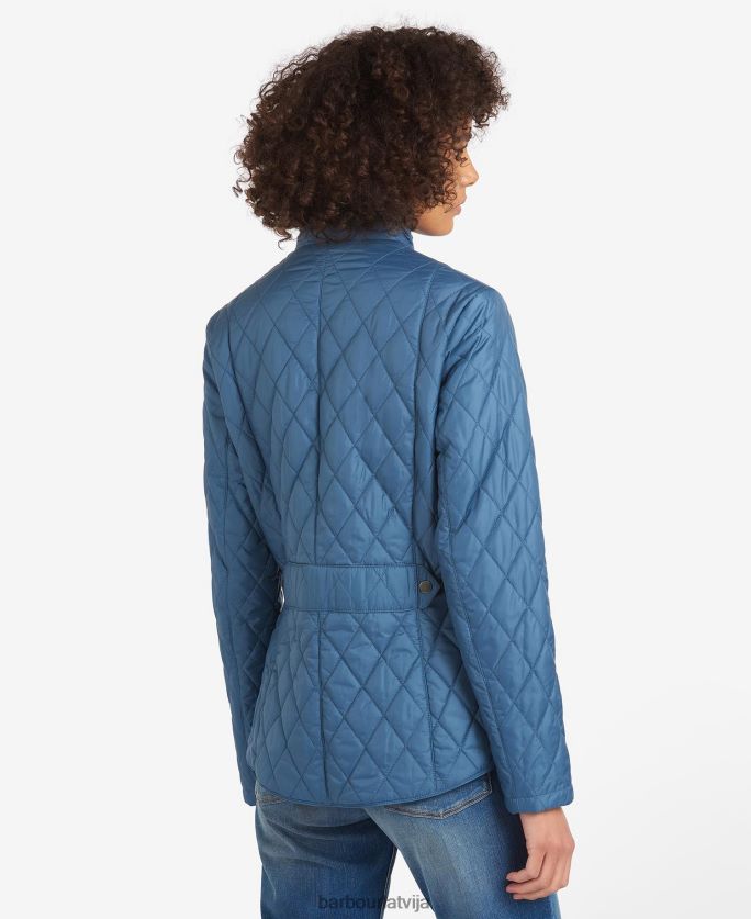 Barbour sievietes muša svara kavalērijas stepēta jaka P8J88A1402 apģērbs melns akmens