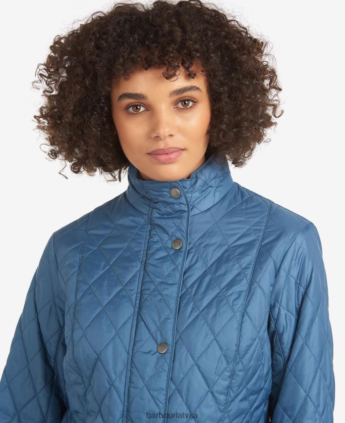 Barbour sievietes muša svara kavalērijas stepēta jaka P8J88A1402 apģērbs melns akmens
