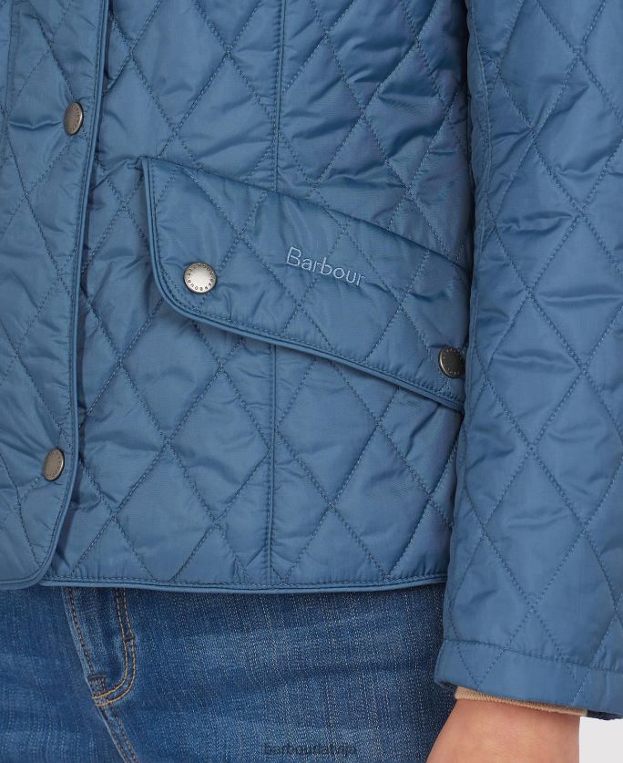 Barbour sievietes muša svara kavalērijas stepēta jaka P8J88A1402 apģērbs melns akmens