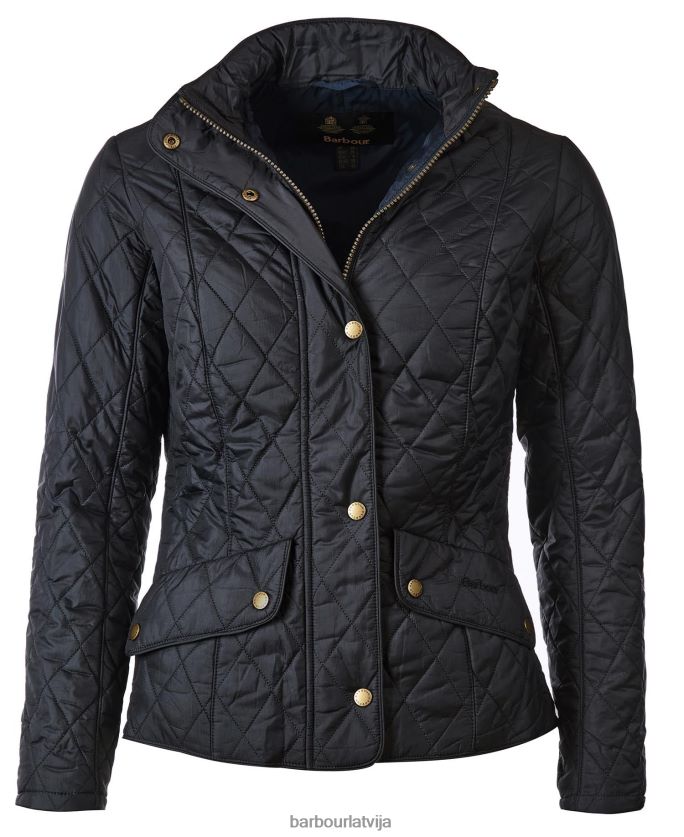 Barbour sievietes muša svara kavalērijas stepēta jaka P8J88A1406 apģērbs melns akmens