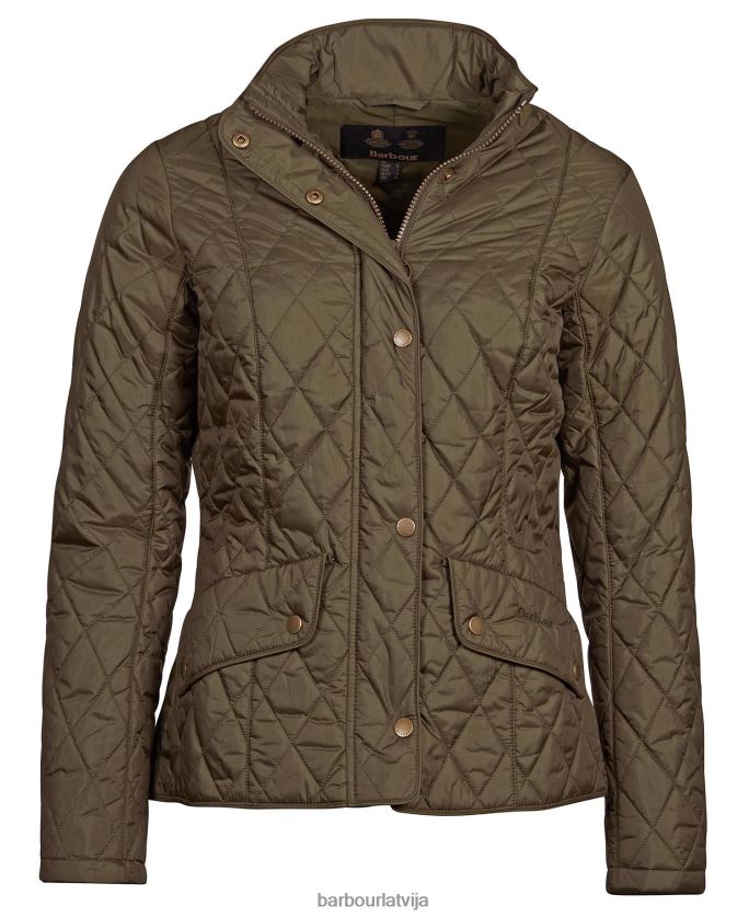 Barbour sievietes muša svara kavalērijas stepēta jaka P8J88A1418 apģērbs melns akmens