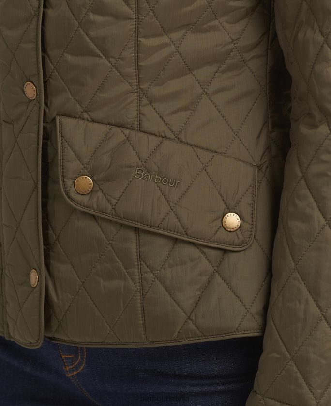 Barbour sievietes muša svara kavalērijas stepēta jaka P8J88A1418 apģērbs melns akmens