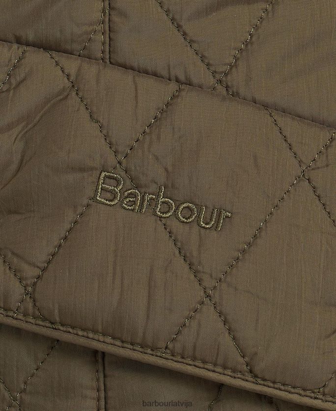 Barbour sievietes muša svara kavalērijas stepēta jaka P8J88A1418 apģērbs melns akmens